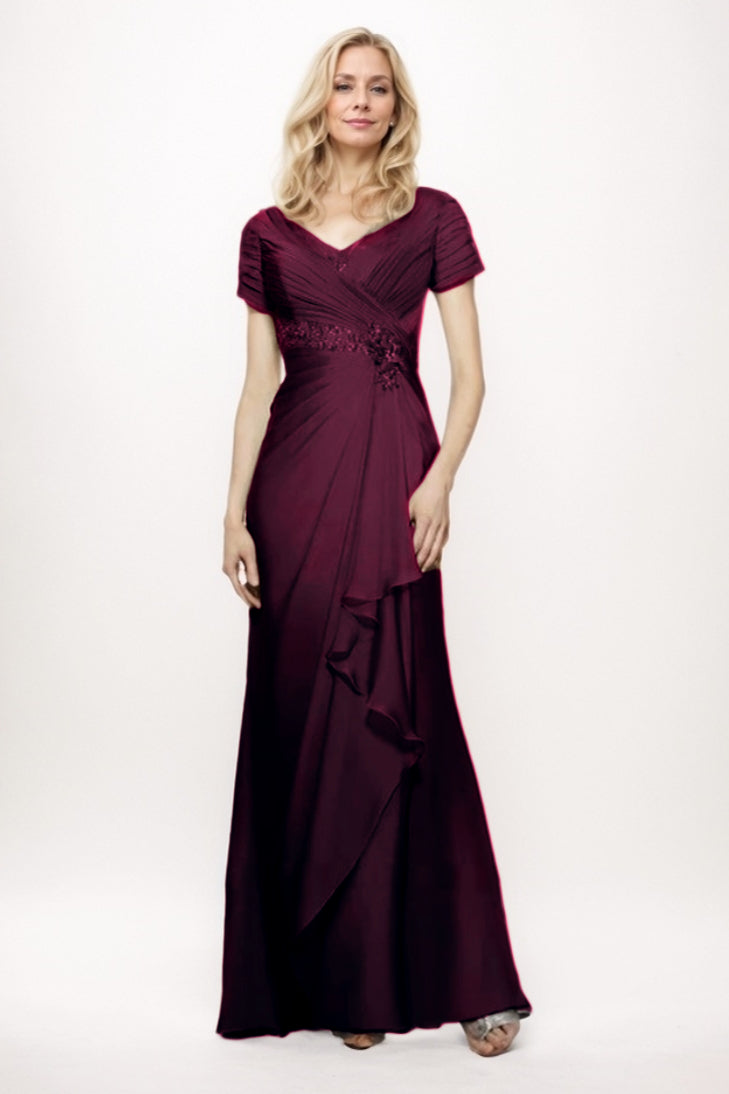 Sheath-Column Maxi Chiffon Mother Of The Bride Dress CM0277