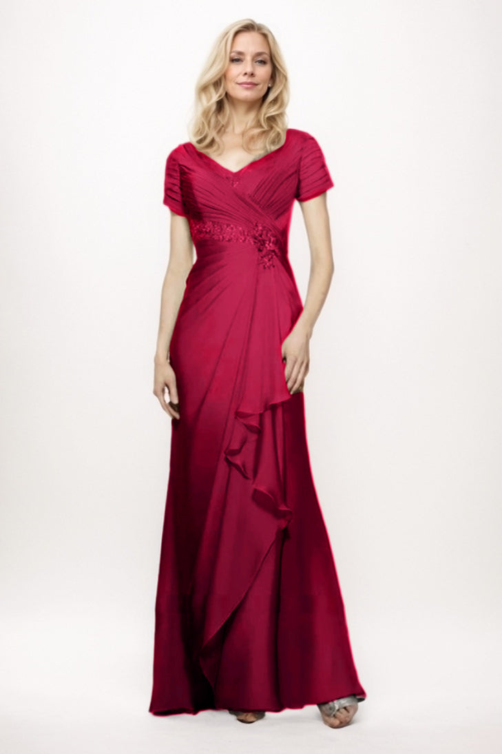 Sheath-Column Maxi Chiffon Mother Of The Bride Dress CM0277