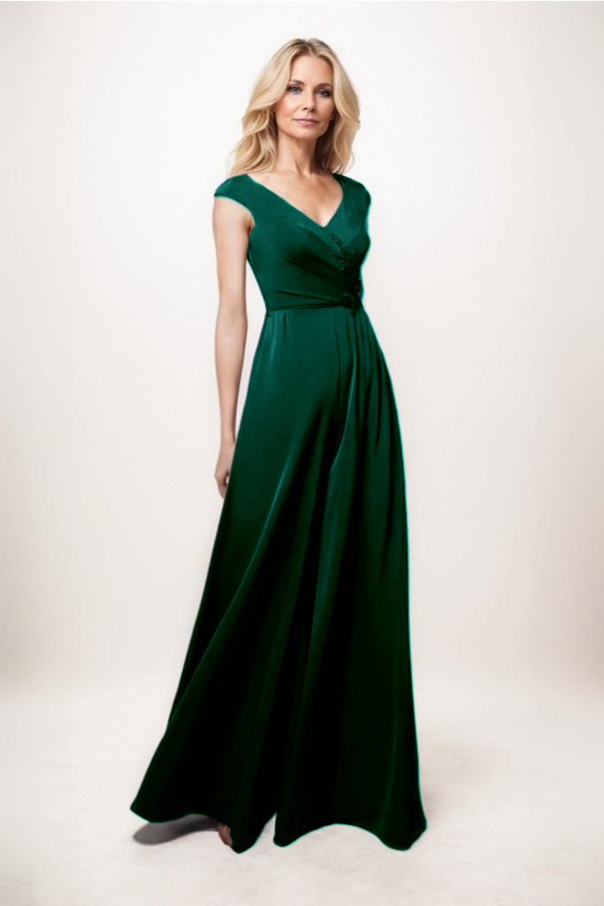 Jumpsuit Maxi Luxe Satin Mother Of The Bride Dress CM0278