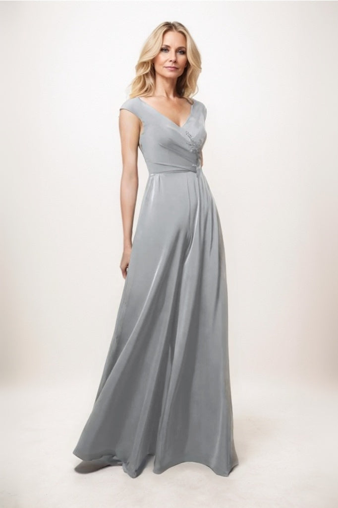 Jumpsuit Maxi Luxe Satin Mother Of The Bride Dress CM0278