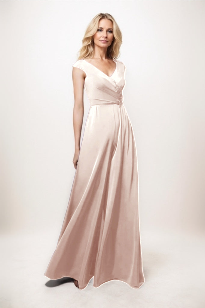 Jumpsuit Maxi Luxe Satin Mother Of The Bride Dress CM0278
