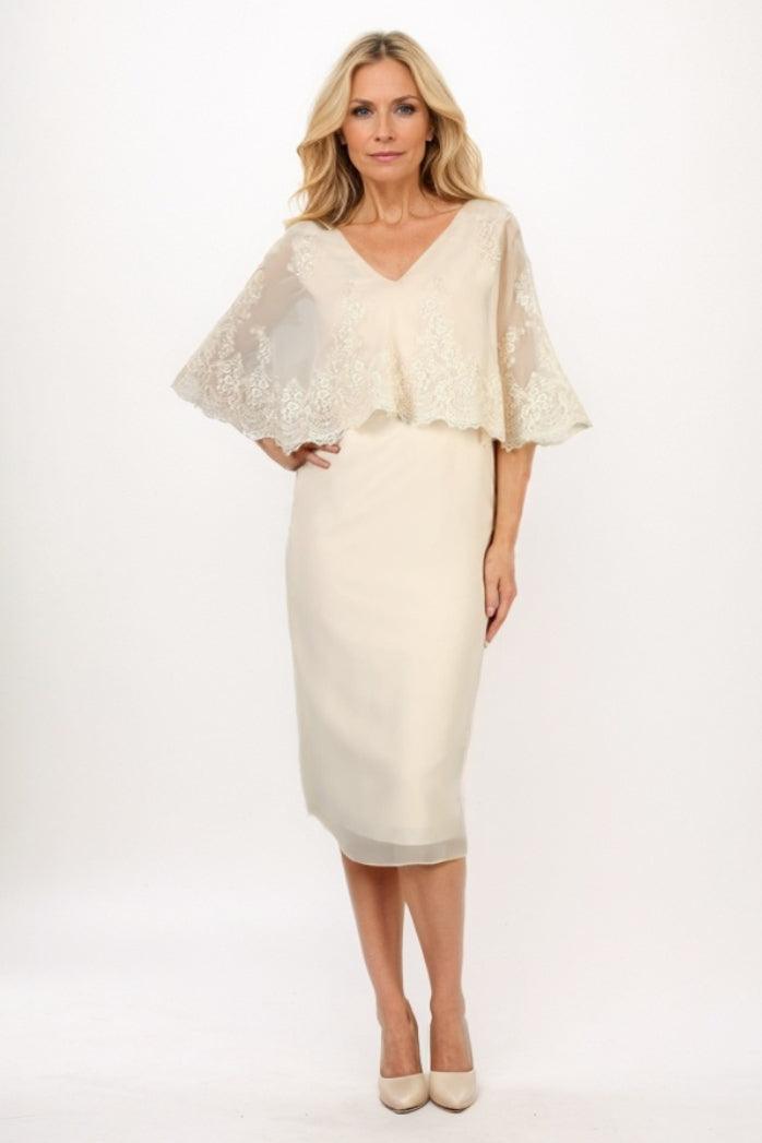 Sheath-Column Midi Chiffon Mother Of The Bride Dress CM0280 - COCOMELODY