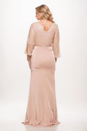 Sheath Maxi Luxe Satin Mother Of The Bride Dress CM0284 - COCOMELODY