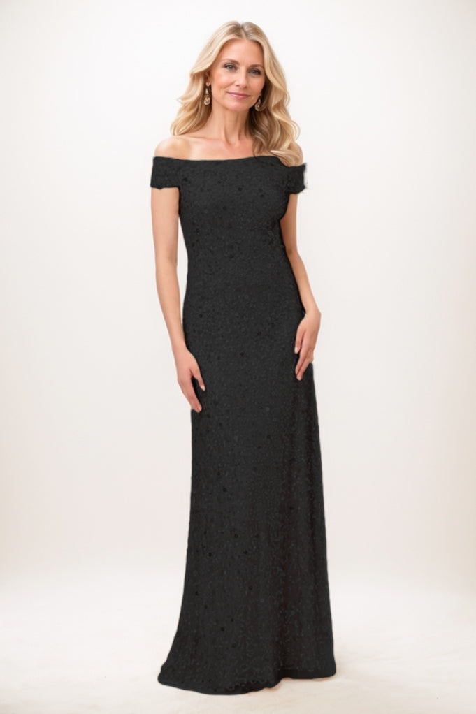 Sheath-Column Maxi Sequined Mother Of The Bride Dress CM0285