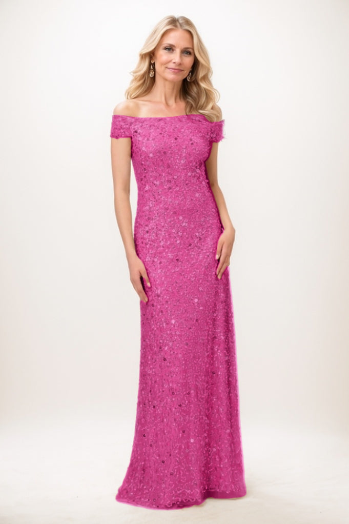 Sheath-Column Maxi Sequined Mother Of The Bride Dress CM0285