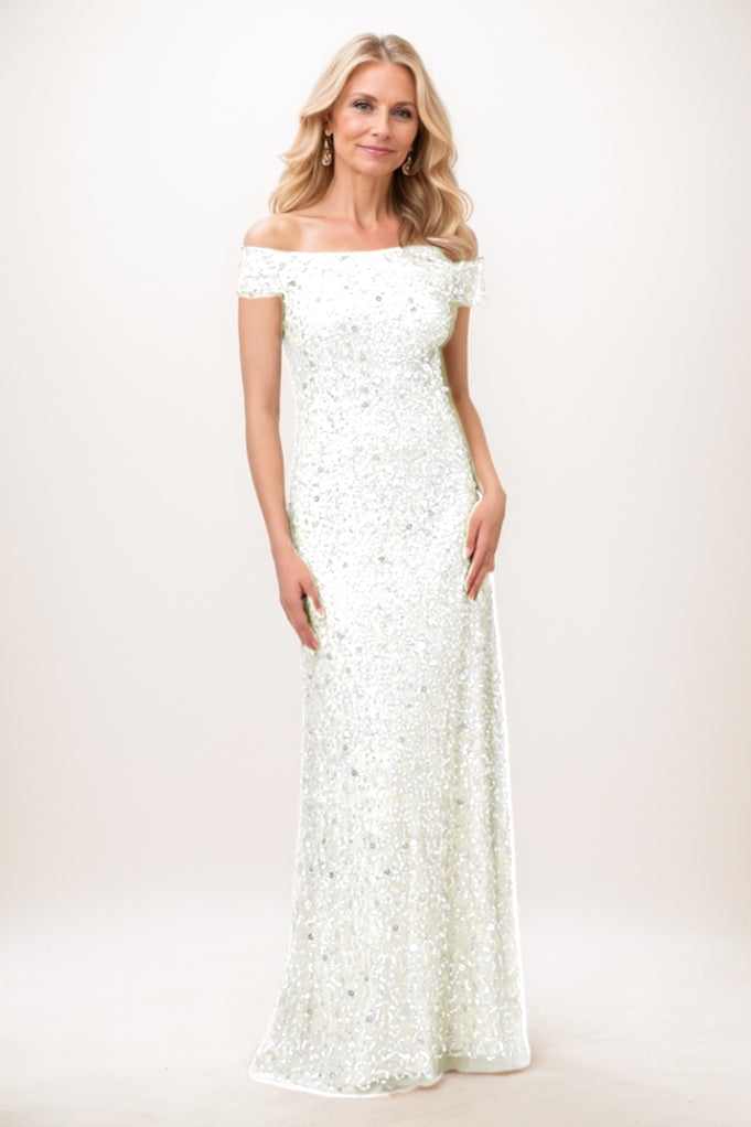 Sheath-Column Maxi Sequined Mother Of The Bride Dress CM0285