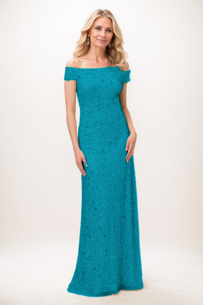 Sheath-Column Maxi Sequined Mother Of The Bride Dress CM0285