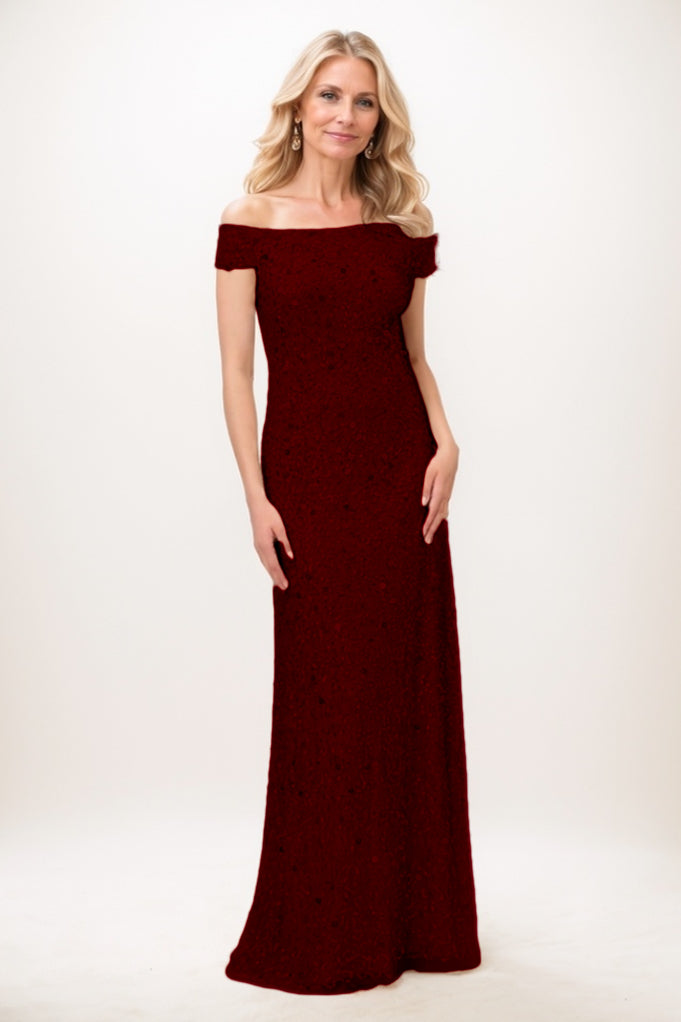 Sheath-Column Maxi Sequined Mother Of The Bride Dress CM0285