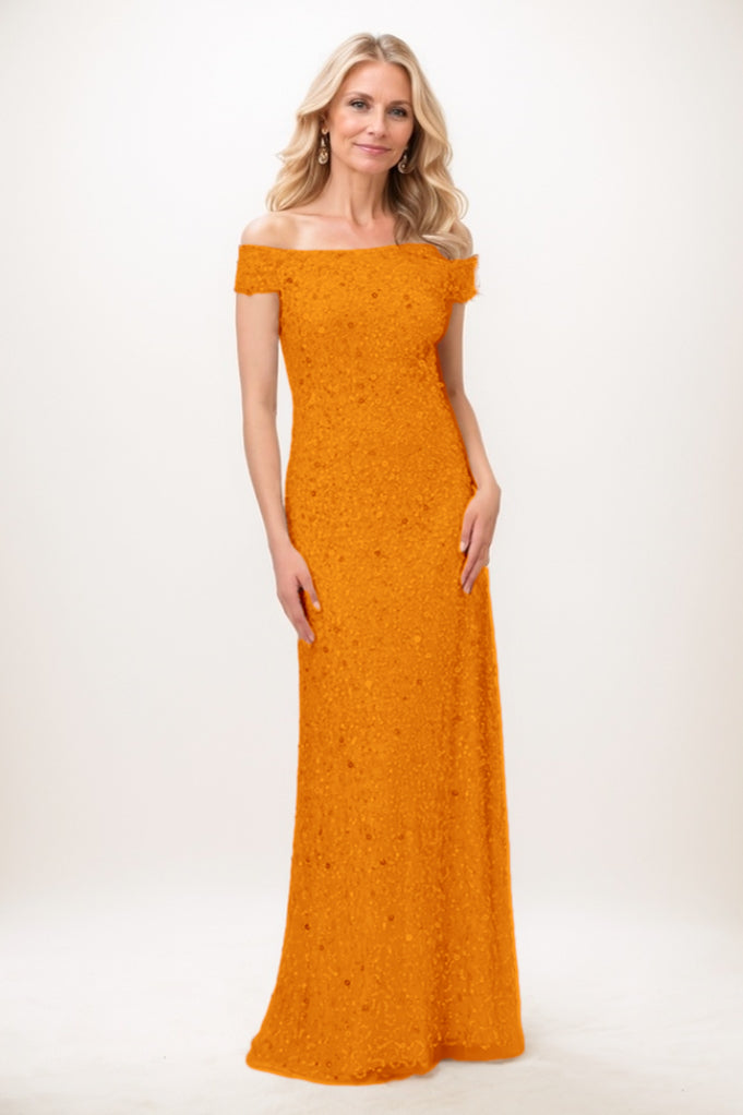 Sheath-Column Maxi Sequined Mother Of The Bride Dress CM0285