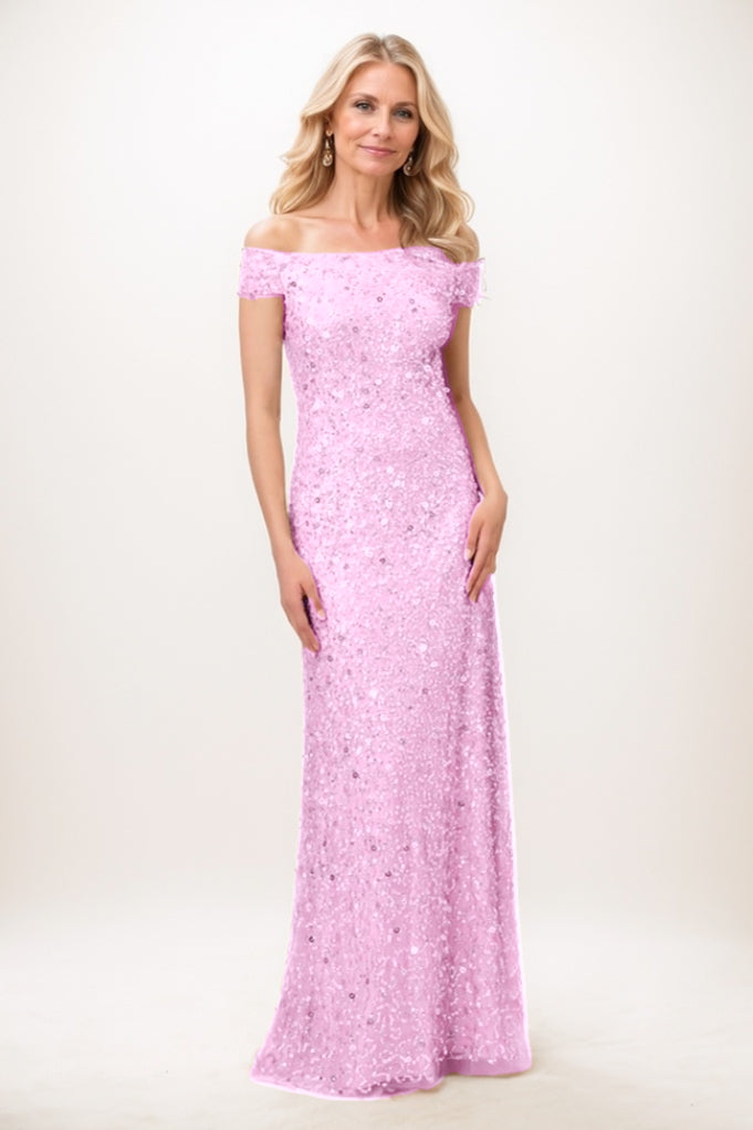 Sheath-Column Maxi Sequined Mother Of The Bride Dress CM0285
