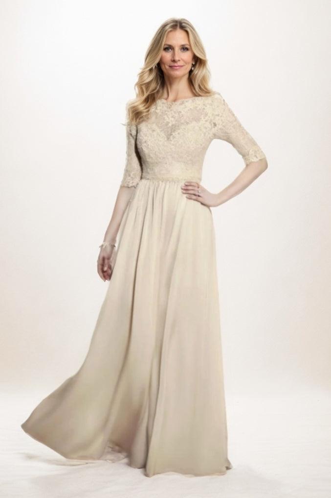 A-Line Maxi Chiffon Mother Of The Bride Dress CM0289 - COCOMELODY