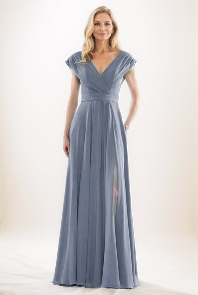 A-Line Maxi Chiffon Mother Of The Bride Dress CM0290