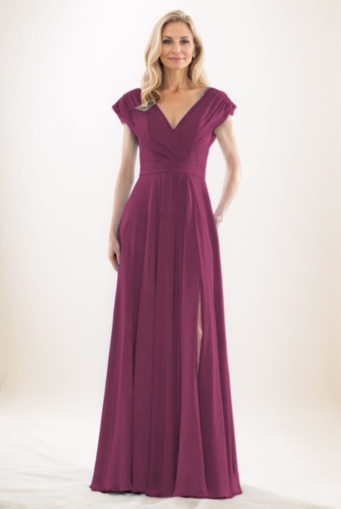 A-Line Maxi Chiffon Mother Of The Bride Dress CM0290