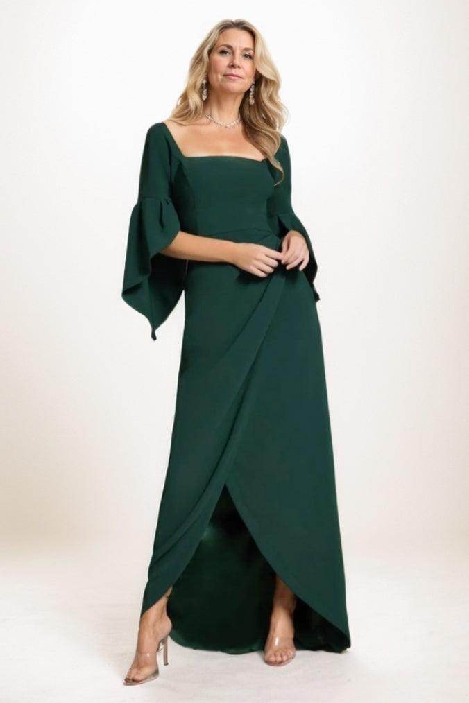 Square Neck Ruffle Sheath Dress