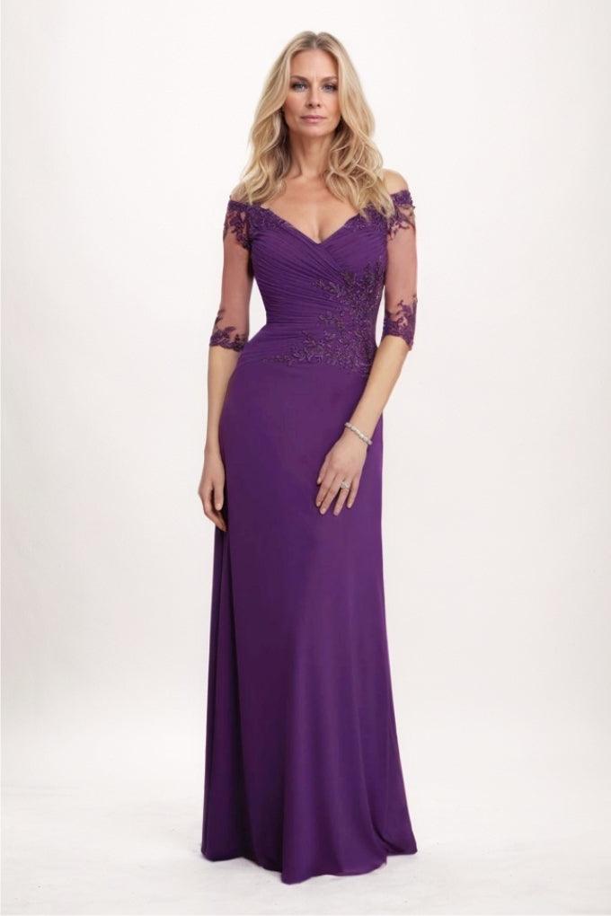 Sheath-Column Maxi Chiffon Mother Of The Bride Dress CM0303 - COCOMELODY