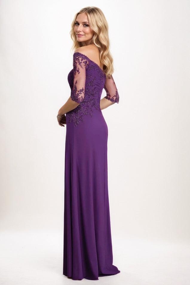 Sheath-Column Maxi Chiffon Mother Of The Bride Dress CM0303 - COCOMELODY