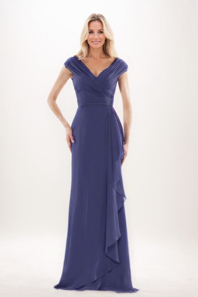 Sheath-Column Maxi Chiffon Mother Of The Bride Dress CM0312