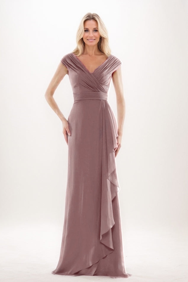 Sheath-Column Maxi Chiffon Mother Of The Bride Dress CM0312