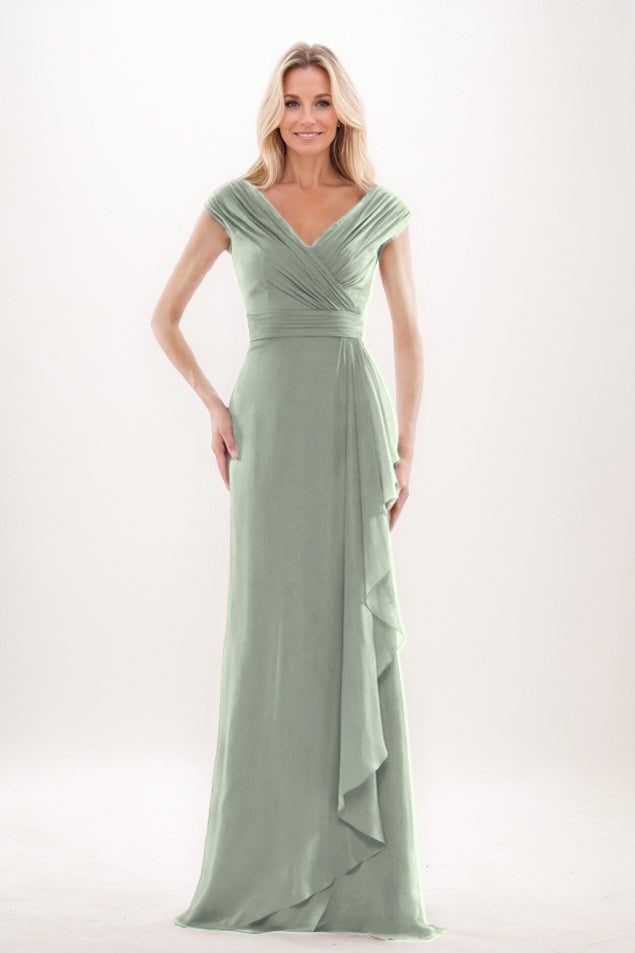 Sheath-Column Maxi Chiffon Mother Of The Bride Dress CM0312