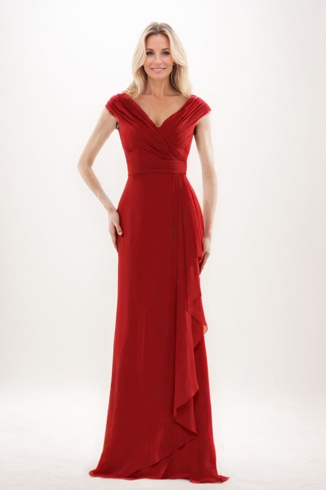 Sheath-Column Maxi Chiffon Mother Of The Bride Dress CM0312