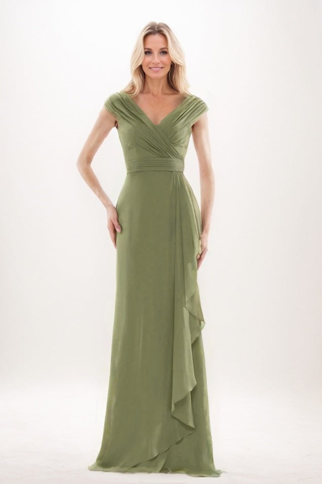Sheath-Column Maxi Chiffon Mother Of The Bride Dress CM0312
