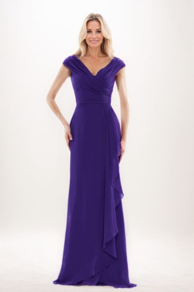 Sheath-Column Maxi Chiffon Mother Of The Bride Dress CM0312
