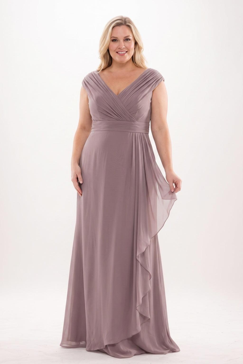 Sheath-Column Maxi Chiffon Mother Of The Bride Dress CM0312 - As Picture - COCOMELODY
