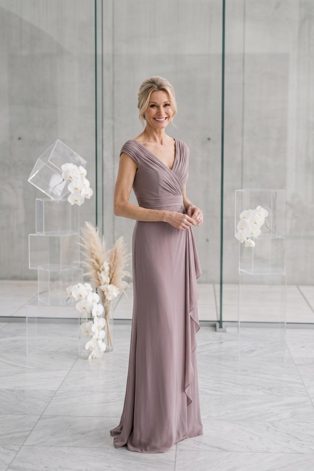Sheath-Column Maxi Chiffon Mother Of The Bride Dress CM0312 - As Picture - COCOMELODY