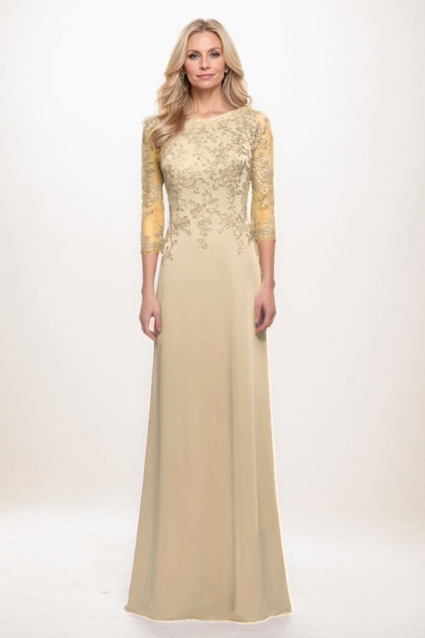 Modest Mother Dress A-Line Maxi Chiffon Scoop Neck Appliques Waist Formal Gown COCOMELODY CM0313, Mauve Purple Modest Mother Dress A-Line Maxi Chiffon Scoop Neck Appliques Waist Formal Gown COCOMELODY CM0313, Mauve Purple