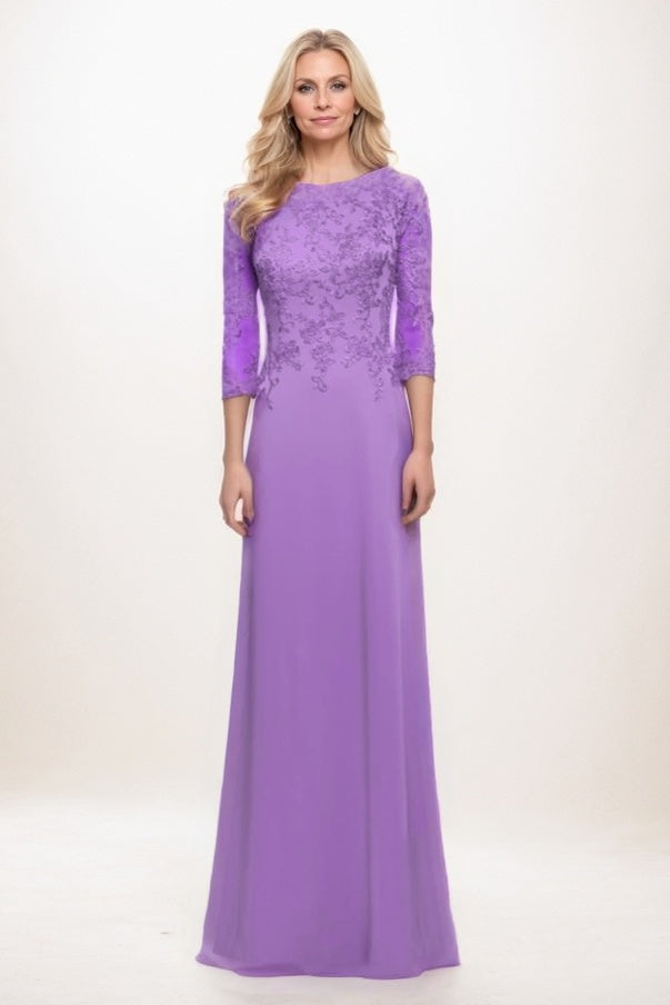 A-Line Maxi Chiffon Mother Of The Bride Dress CM0313