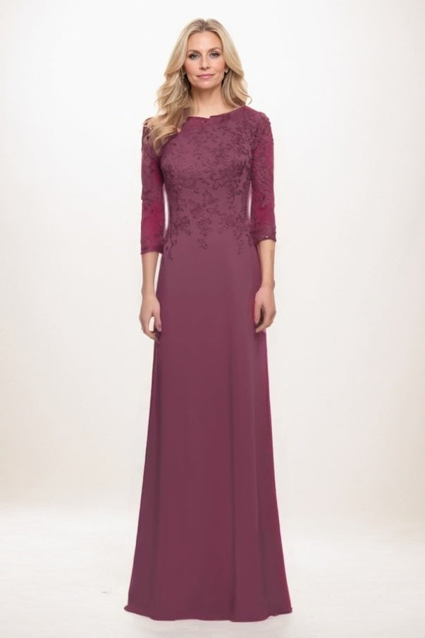 A-Line Maxi Chiffon Mother Of The Bride Dress CM0313