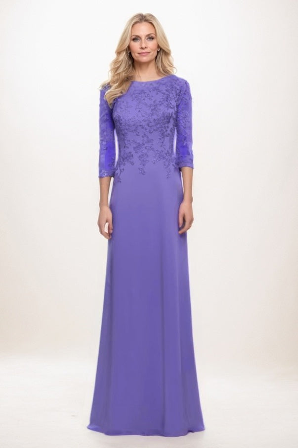 A-Line Maxi Chiffon Mother Of The Bride Dress CM0313