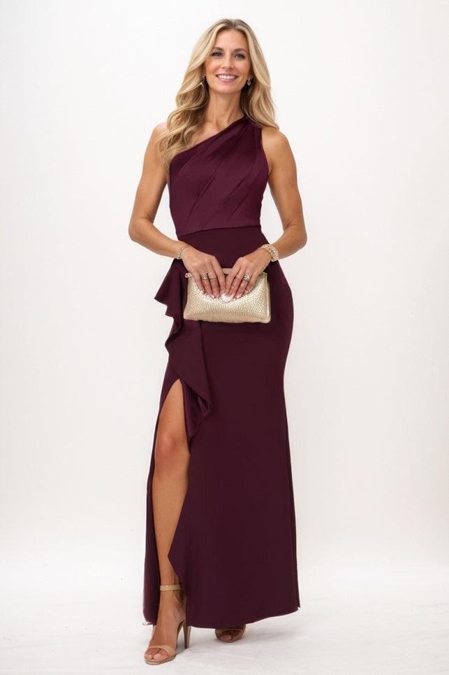 Sheath Maxi Luxe Satin Mother Of The Bride Dress CM0328 - COCOMELODY