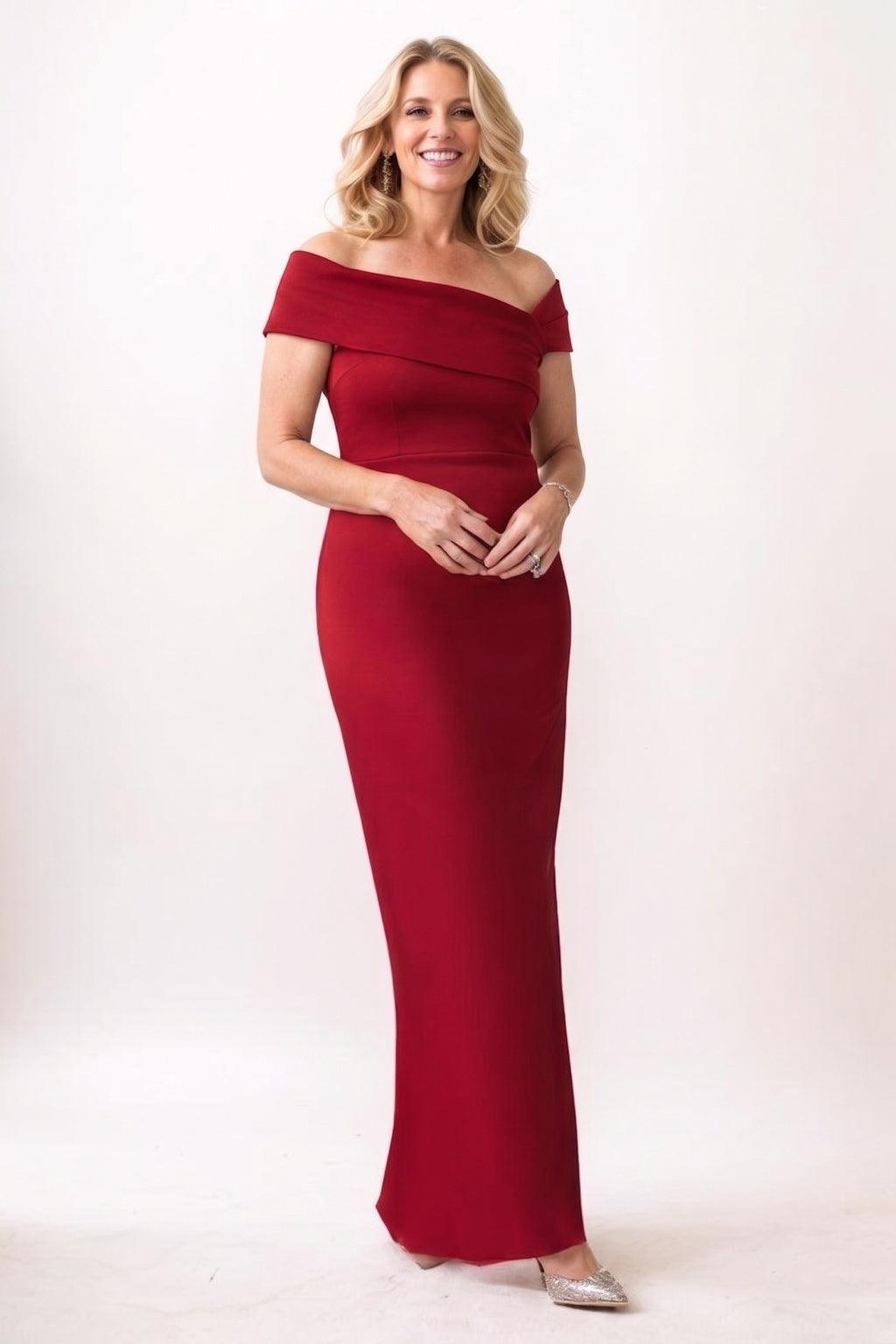 Sheath Maxi Elastic Silk like Satin Mother Of The Bride Dress CM0329
