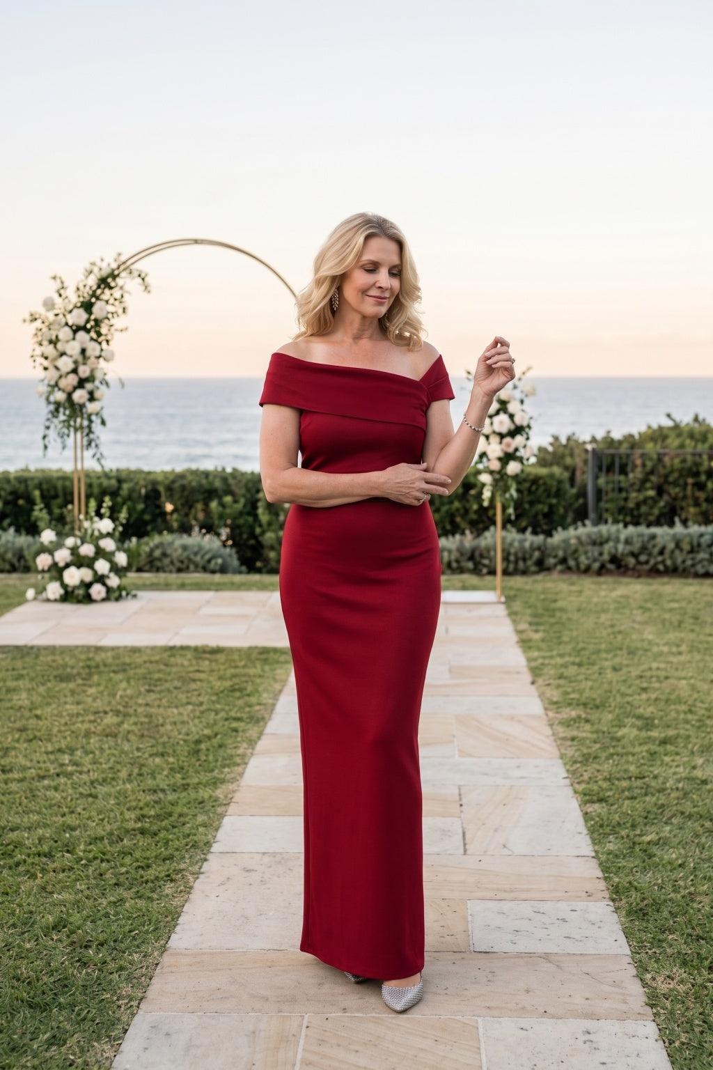 Sheath Maxi Elastic Silk like Satin Mother Of The Bride Dress CM0329