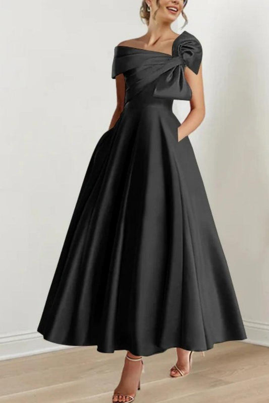 A Line Off The Shoulder Mother Dresses with Bows CM0333 - COCOMELODY