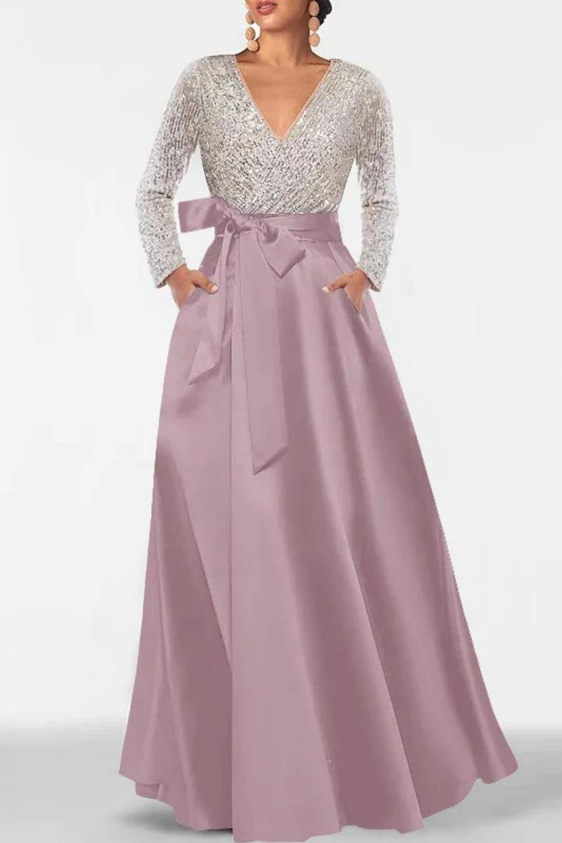 A Line V Neck Long Sleeves Sequins Mother Of The Bride Dresses CM0334 - COCOMELODY