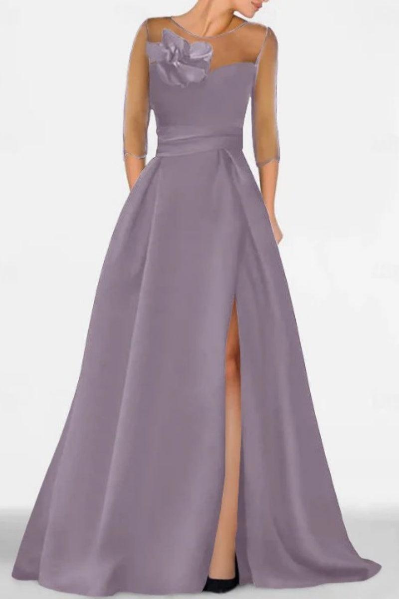 A Line Sweetheart 3/4 Sleeves High Split Mother Dresses CM0338 - COCOMELODY