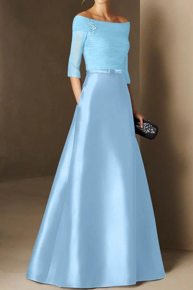A Line Off The Shoulder Short Sleeves Applique Mother Dresses CM0339