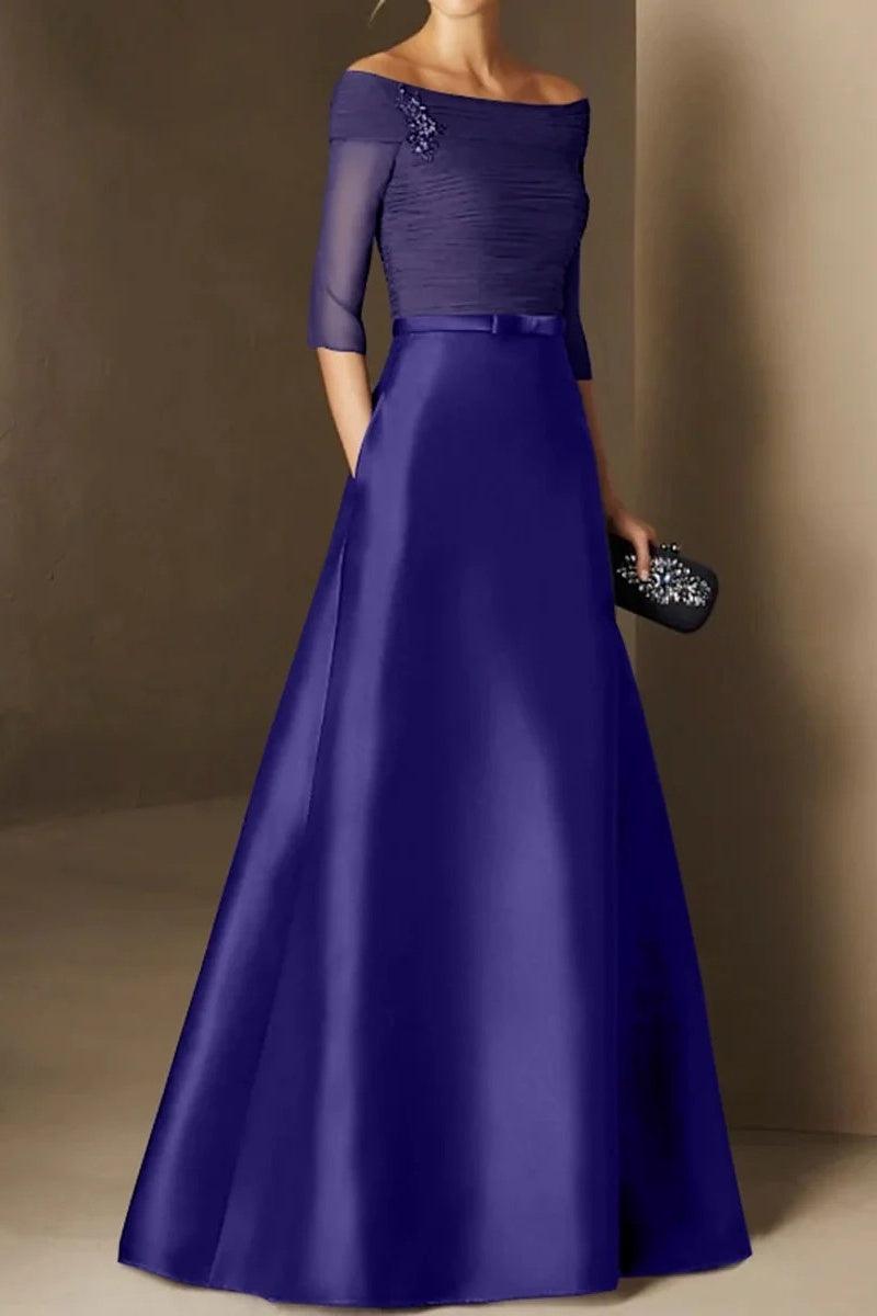 A Line Off The Shoulder Short Sleeves Applique Mother Dresses CM0339