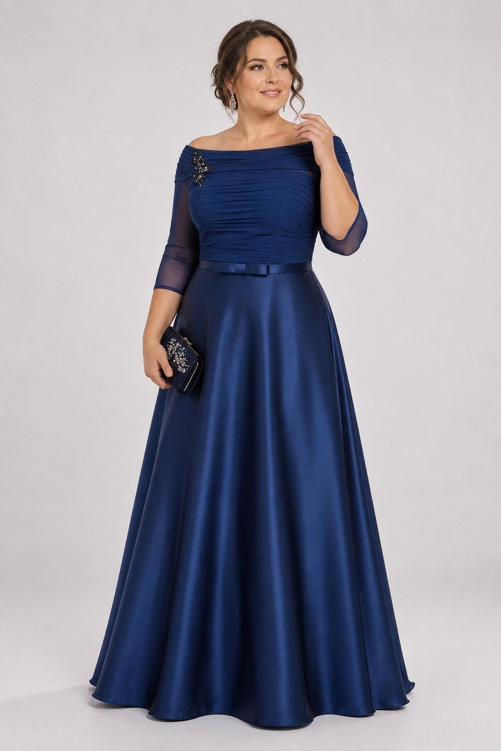 A Line Off The Shoulder Short Sleeves Applique Mother Dresses CM0339