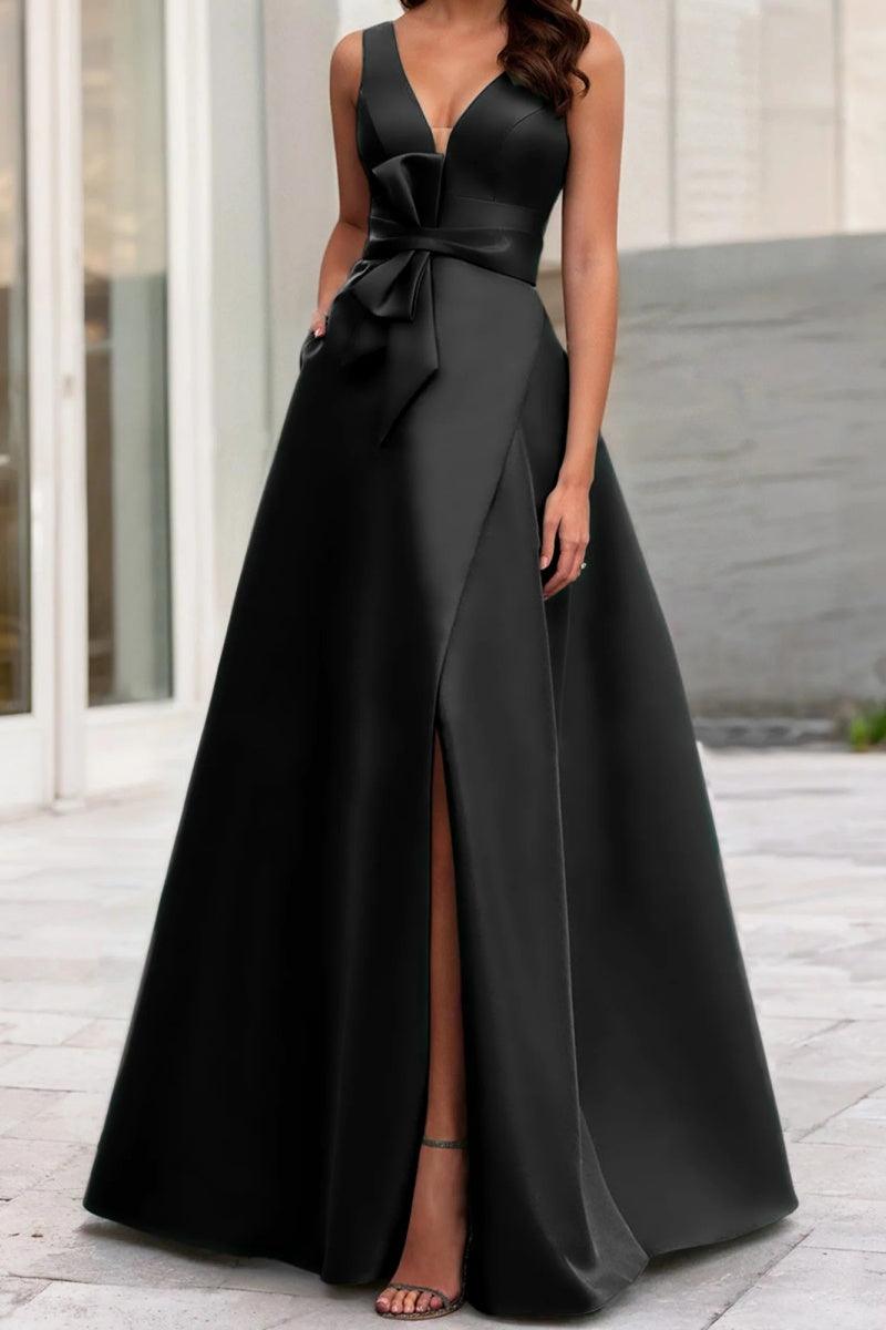 A Line V Neck Sleeveless Mother Of The Bride Dresses CM0341 - COCOMELODY