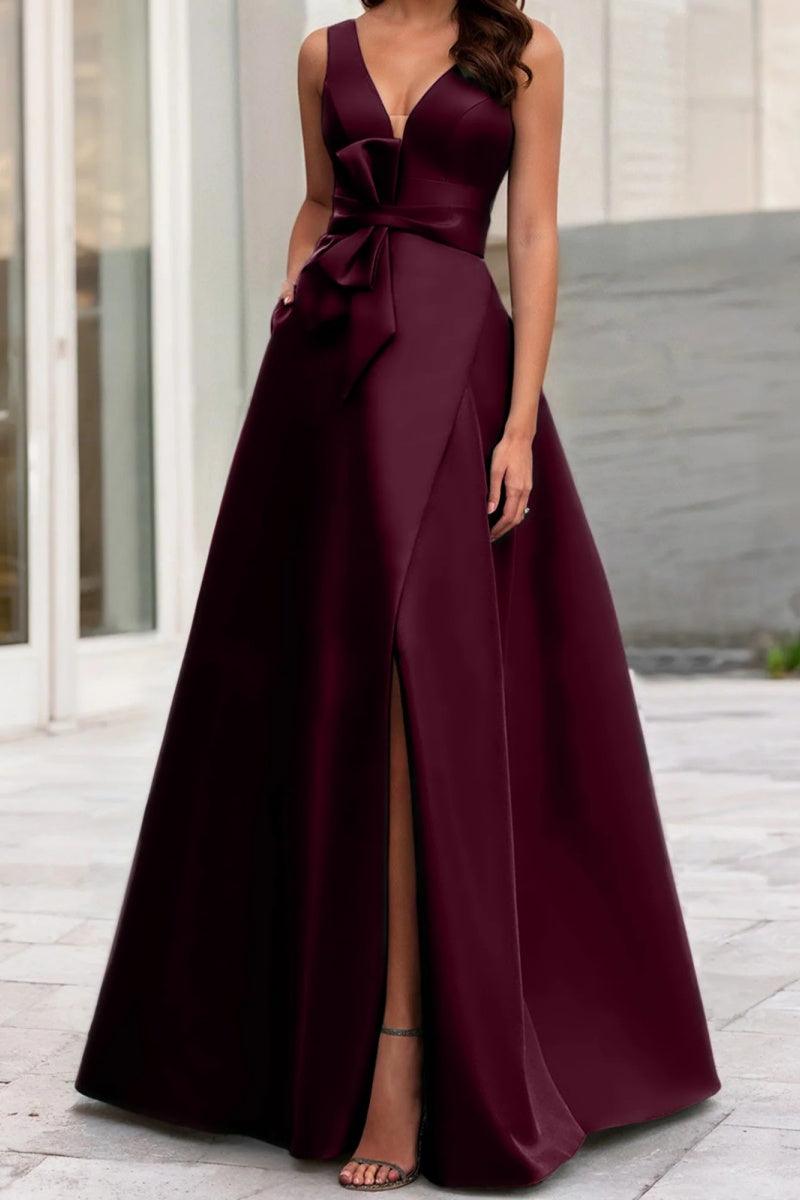 A Line V Neck Sleeveless Mother Of The Bride Dresses CM0341 - COCOMELODY