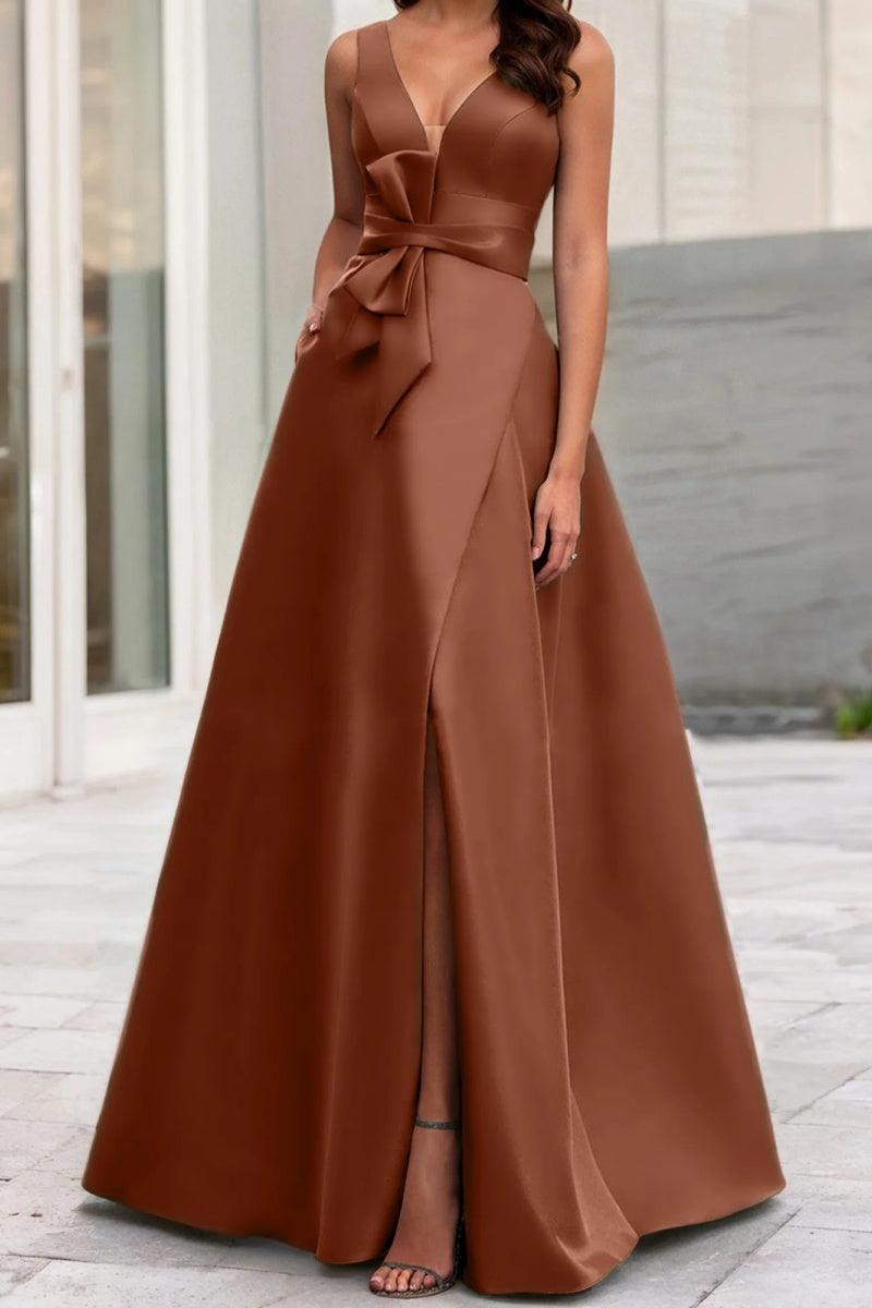A Line V Neck Sleeveless Mother Of The Bride Dresses CM0341 - COCOMELODY
