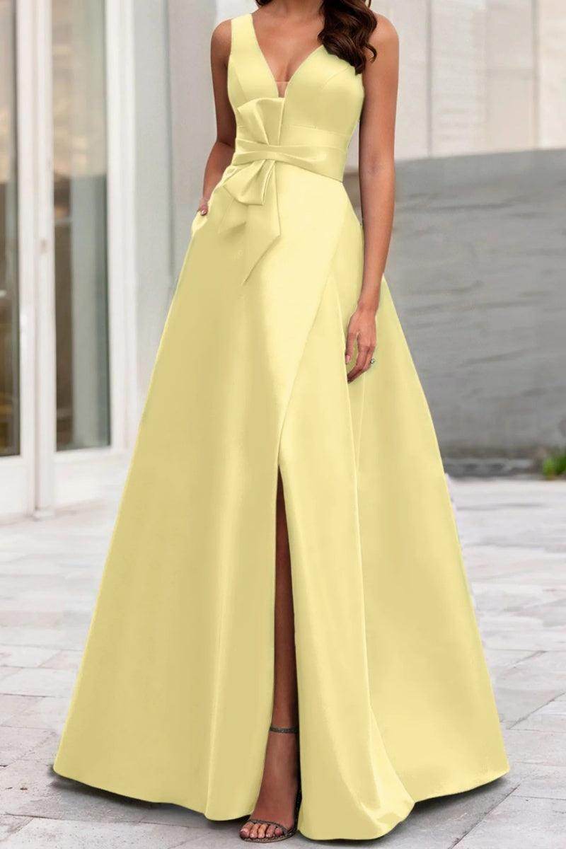 Satin Canary Yellow Mother Of The Bride Dresses Sunflower Yellow Bridesmaid Dress Matte Satin Size 1x Satin Canary Yellow Mother Of The Bride Dresses Sunflower Yellow Bridesmaid Dress Matte Satin Size 1x