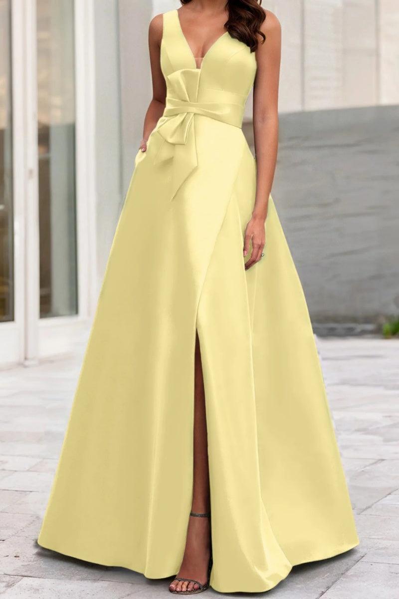 A Line V Neck Sleeveless Mother Of The Bride Dresses CM0341 - COCOMELODY