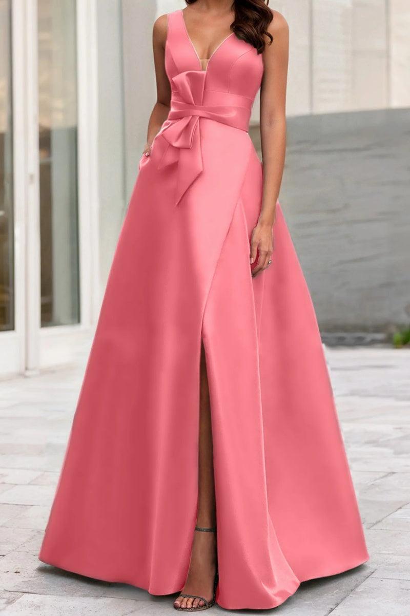 A Line V Neck Sleeveless Mother Of The Bride Dresses CM0341 - COCOMELODY