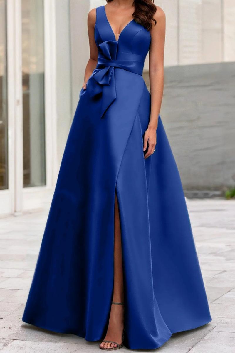 A Line V Neck Sleeveless Mother Of The Bride Dresses CM0341 - COCOMELODY