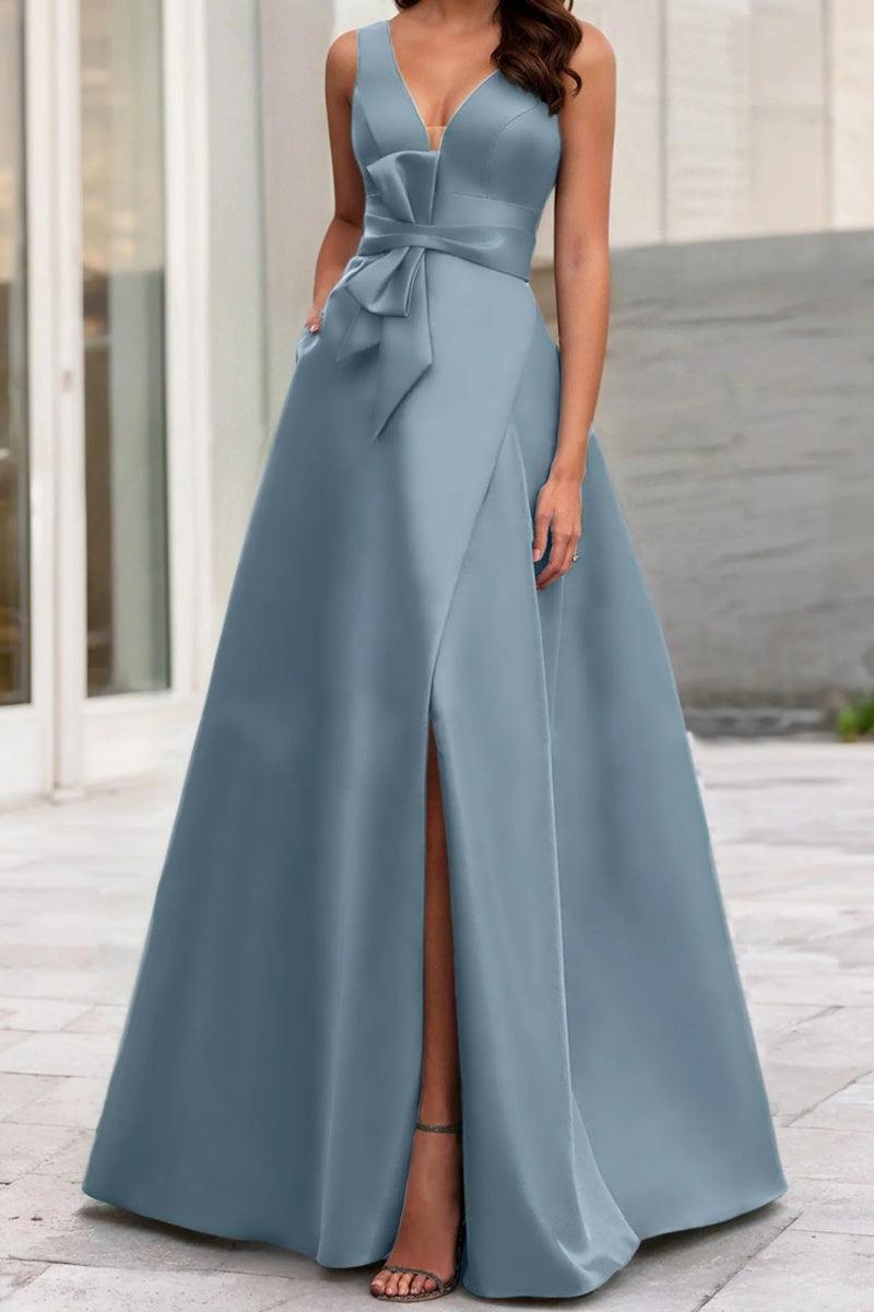 A Line V Neck Sleeveless Mother Of The Bride Dresses CM0341 - COCOMELODY