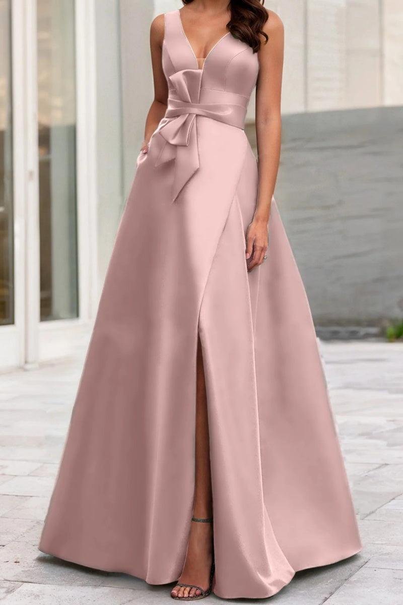 A Line V Neck Sleeveless Mother Of The Bride Dresses CM0341 - COCOMELODY